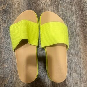 Sorel Neon Yellow Slide Sandals